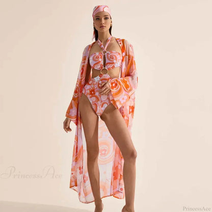 Pareo estampado para traje de baño de una pieza