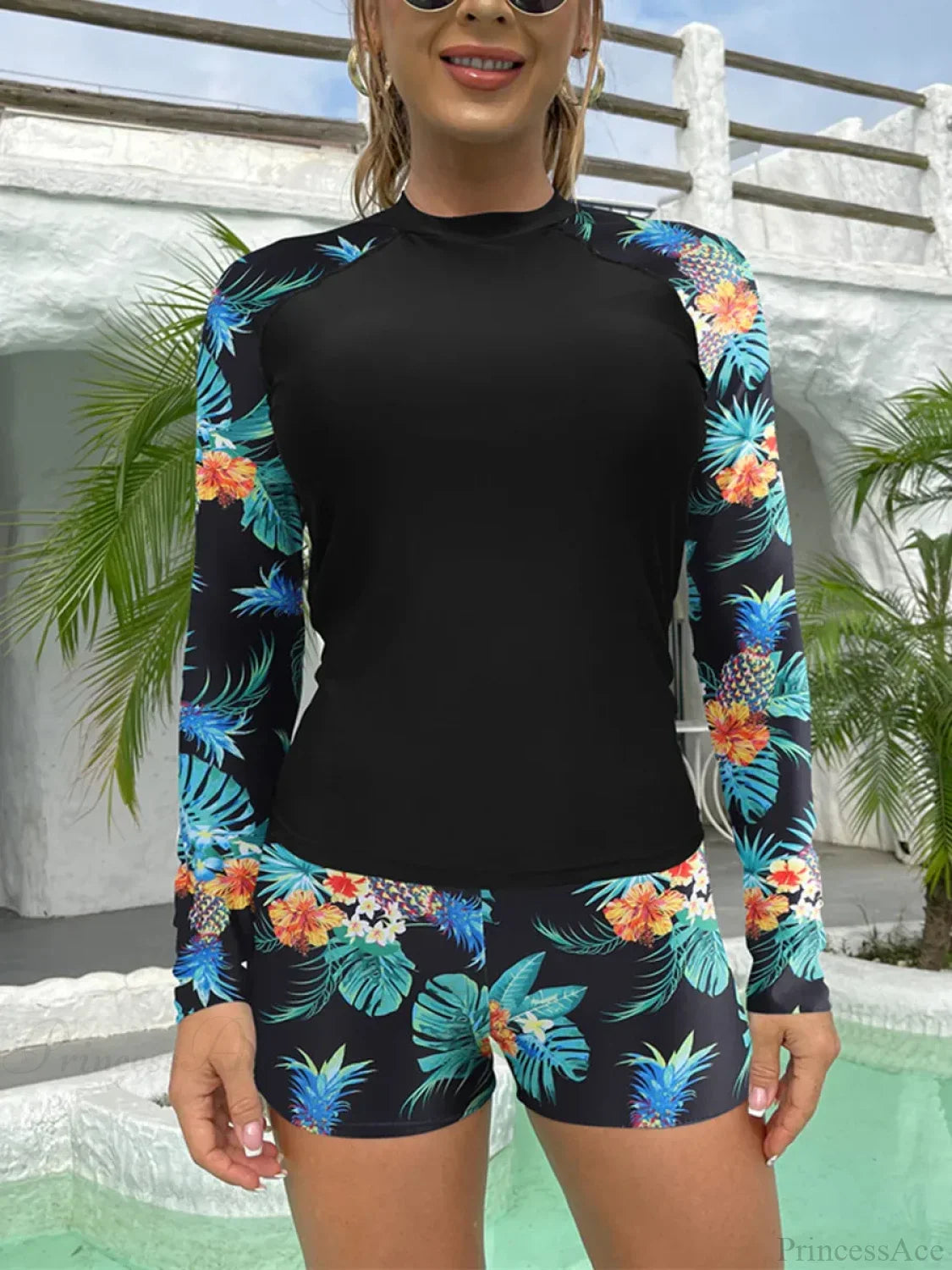 Traje de buceo de dos piezas con estampado para flexiones