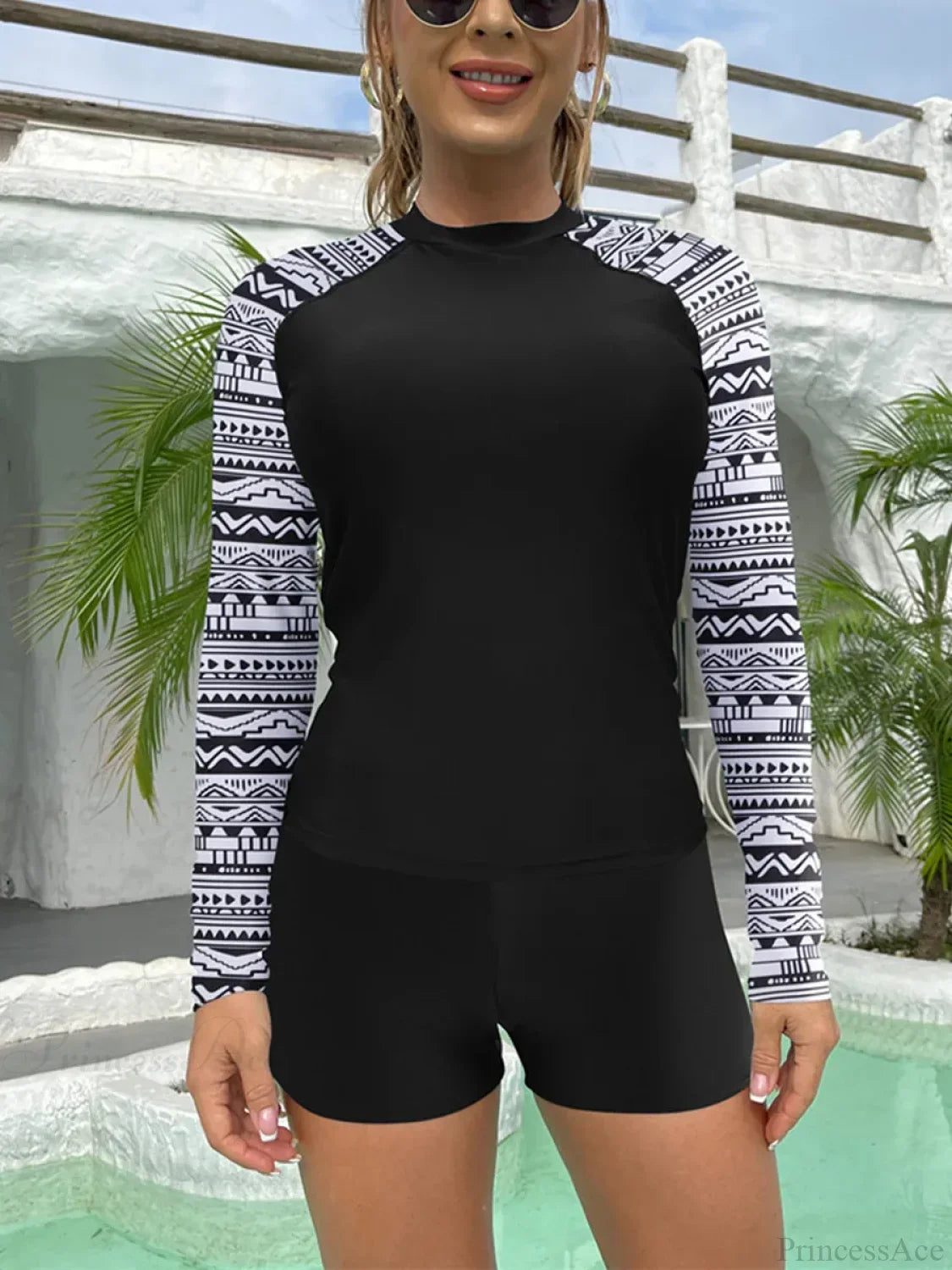Traje de buceo de dos piezas con estampado para flexiones