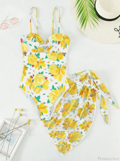Conjunto de dos piezas push-up con tiras y estampado