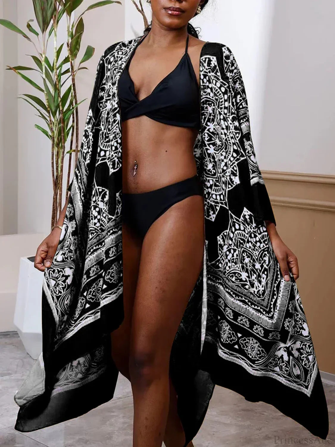 Cubierta de bikini de talla grande estampada
