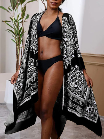 Cubierta de bikini de talla grande estampada