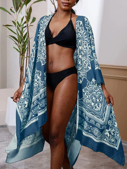 Cubierta de bikini de talla grande estampada