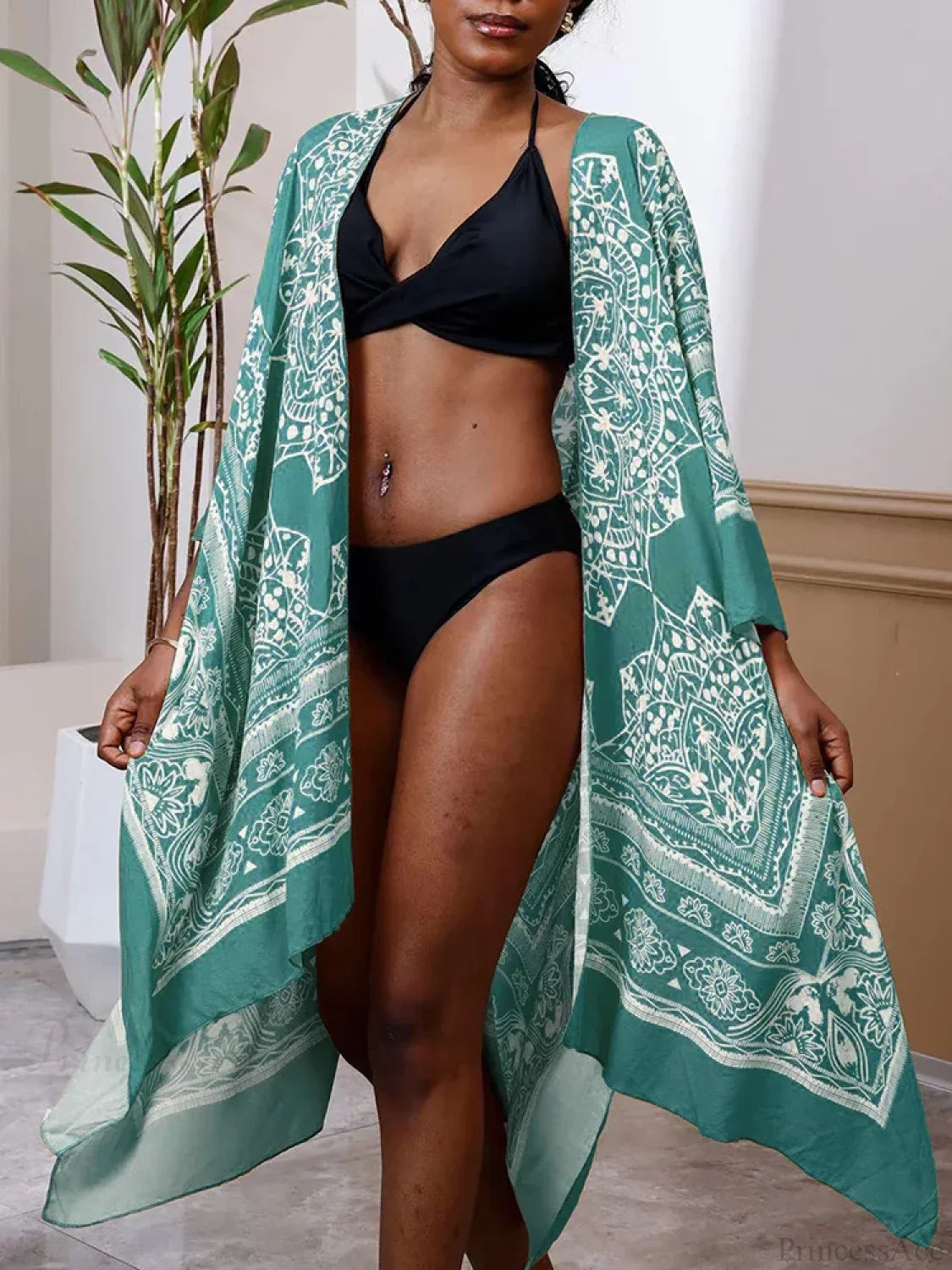 Cubierta de bikini de talla grande estampada
