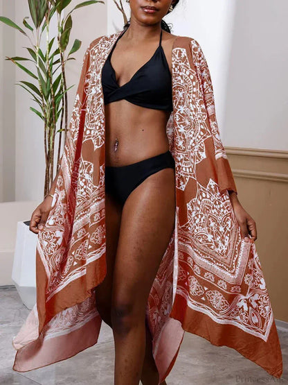 Cubierta de bikini de talla grande estampada