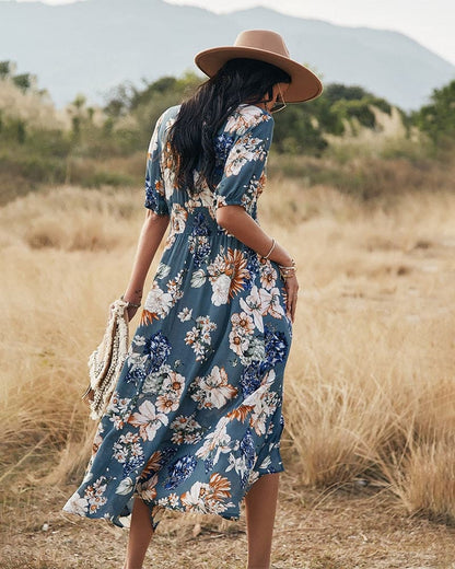 DressBetty - Beach Boho Print  Maxi Split Dress