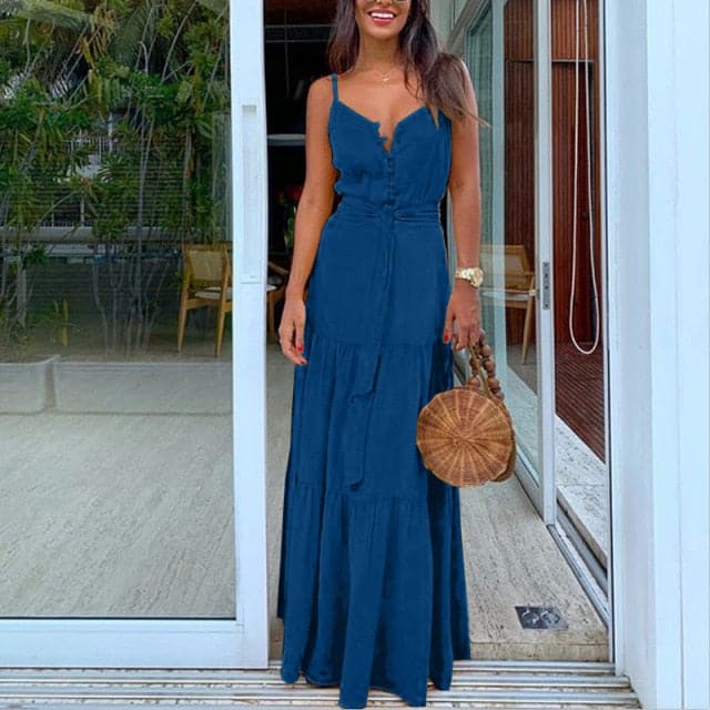 DressBetty - Women Backless  Strapless Maxi Dress