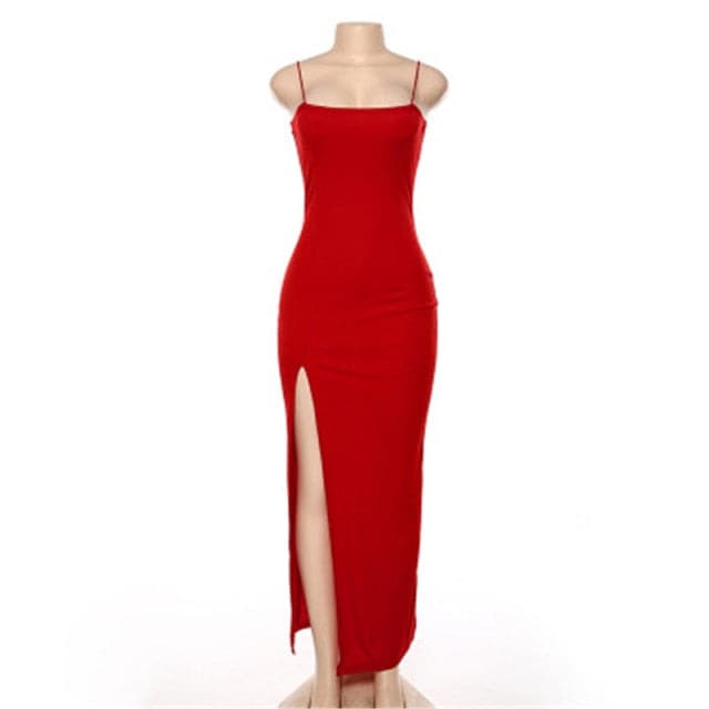 DressBetty - Backless  Strap Split Summer Dress