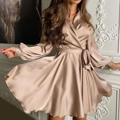 DressBetty -  Satin Sashes A Line Mini Dress