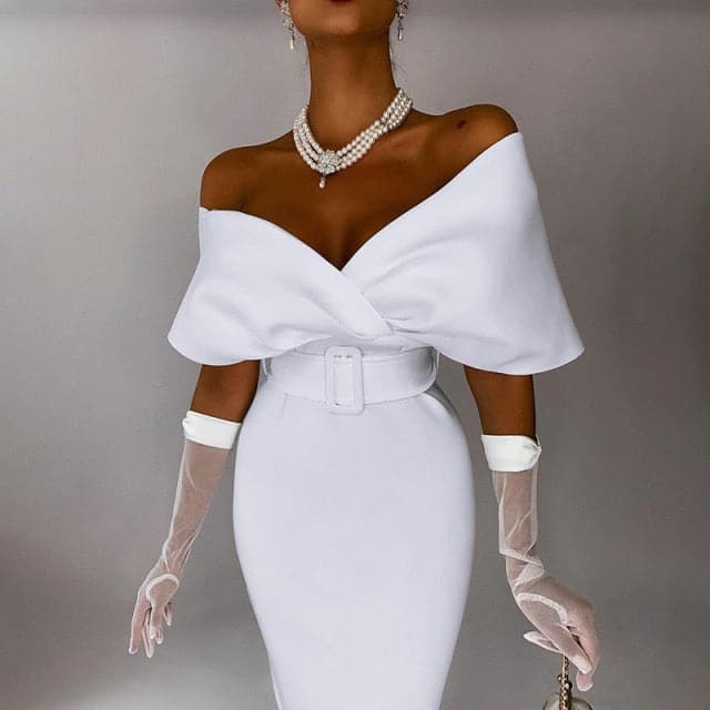 DressBetty - Women Off The Shoulder  Casual Elegant Dress