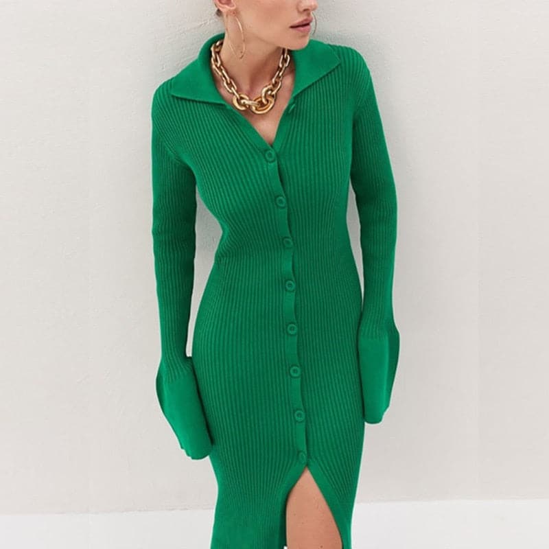 DressBetty - Knitted  V Neck Dress Sweater