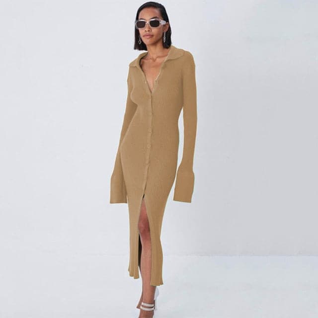 DressBetty - Knitted  V Neck Dress Sweater