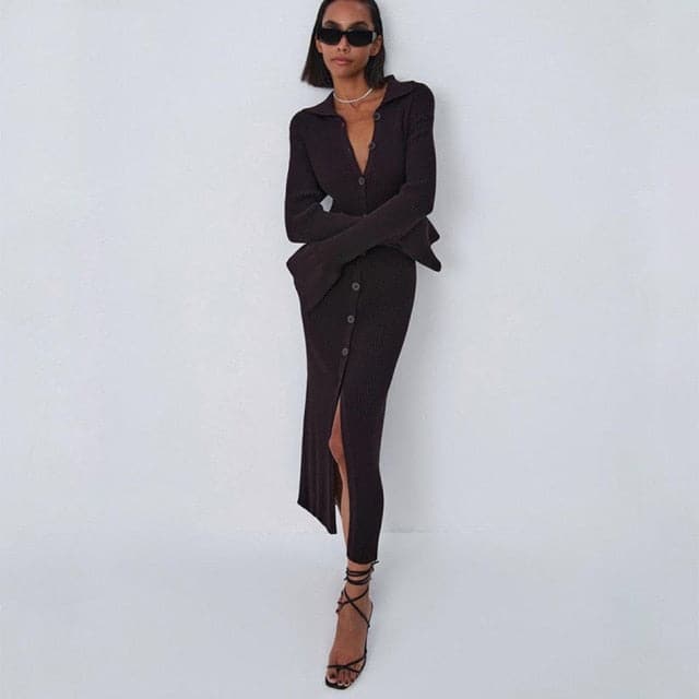 DressBetty - Knitted  V Neck Dress Sweater