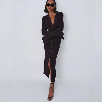 DressBetty - Knitted  V Neck Dress Sweater