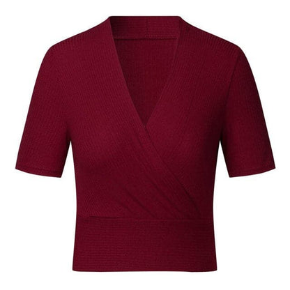 DressBetty - Womens Summer  Casual Solid Deep V Neck Blouse Tops