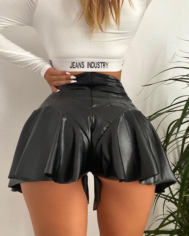 DressBetty - New Women  PU Lether Shorts Skirts