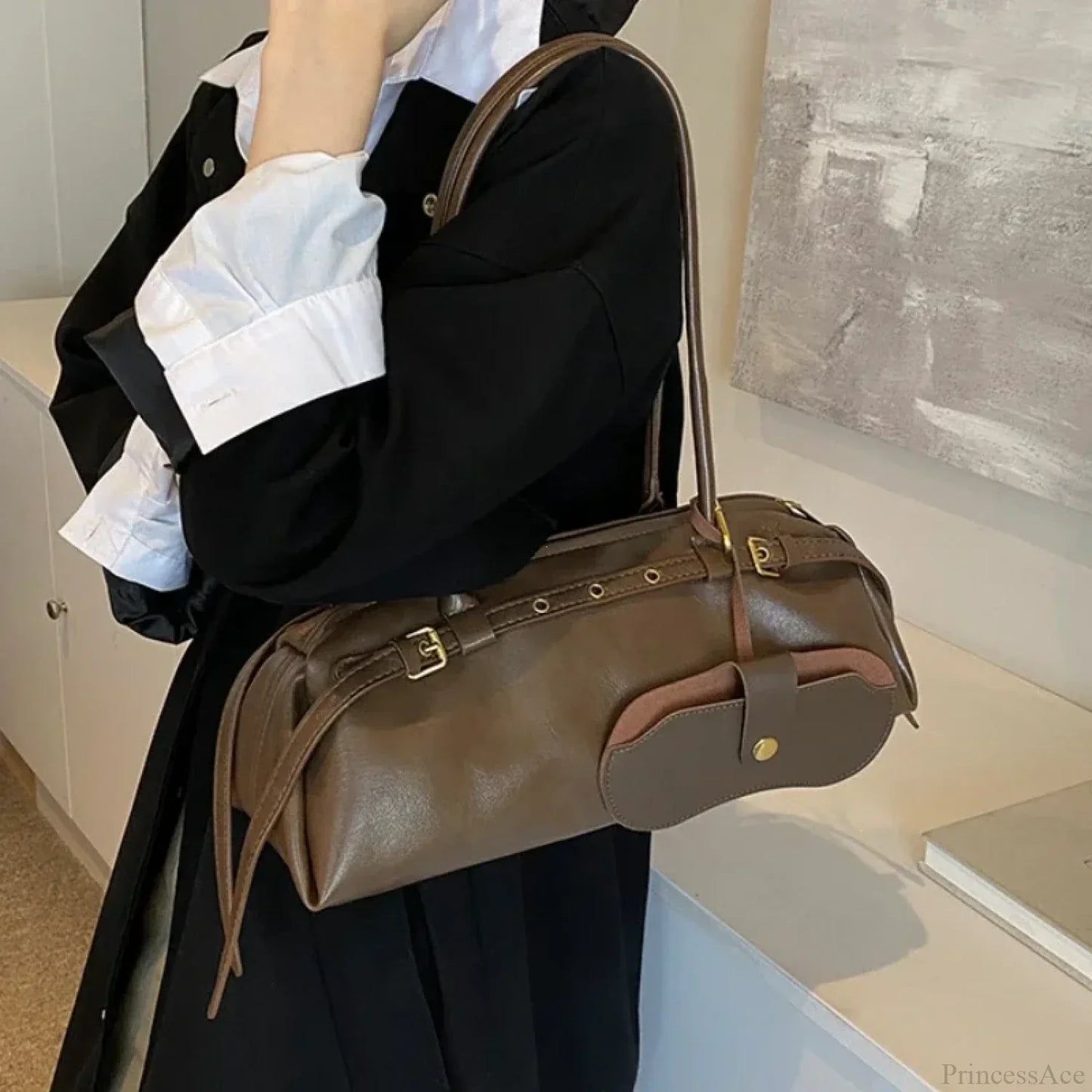 PU Leather Buckle Fashion Shoulder Bag