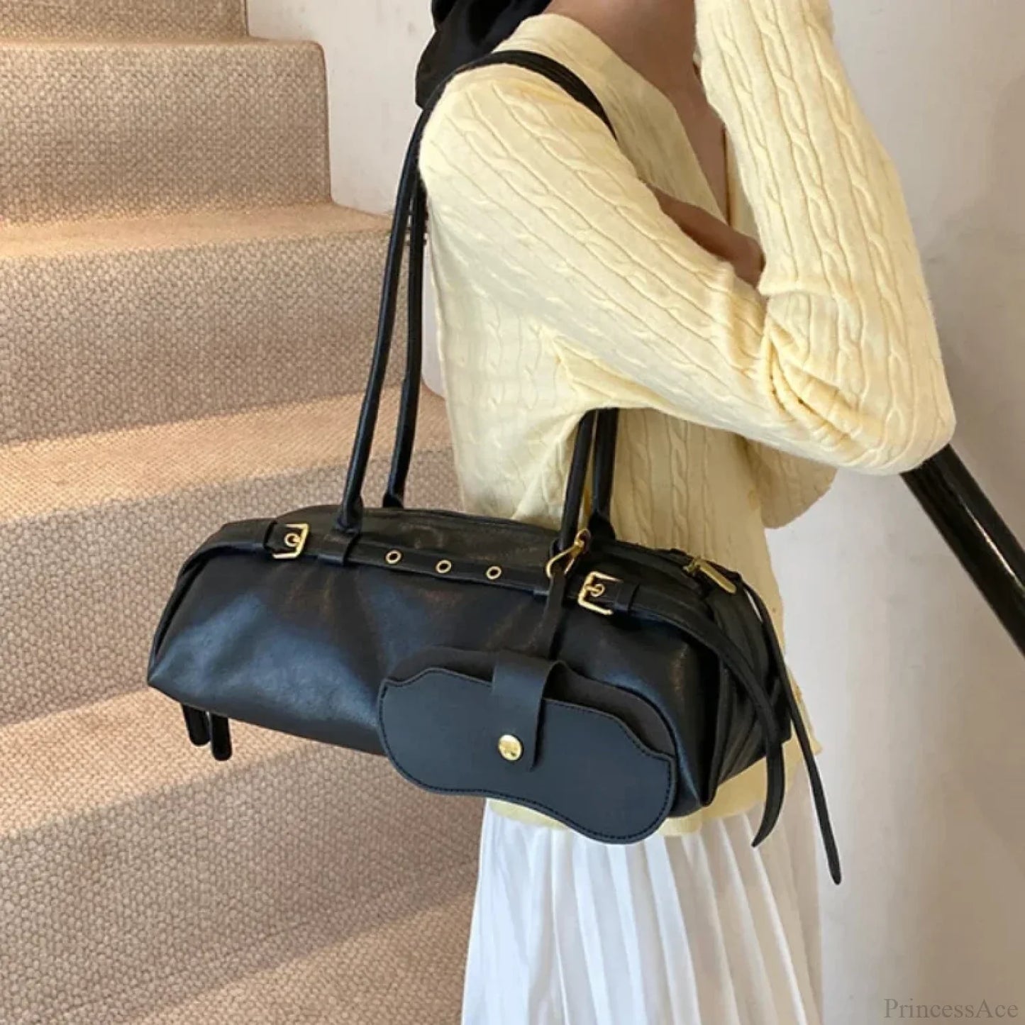 PU Leather Buckle Fashion Shoulder Bag