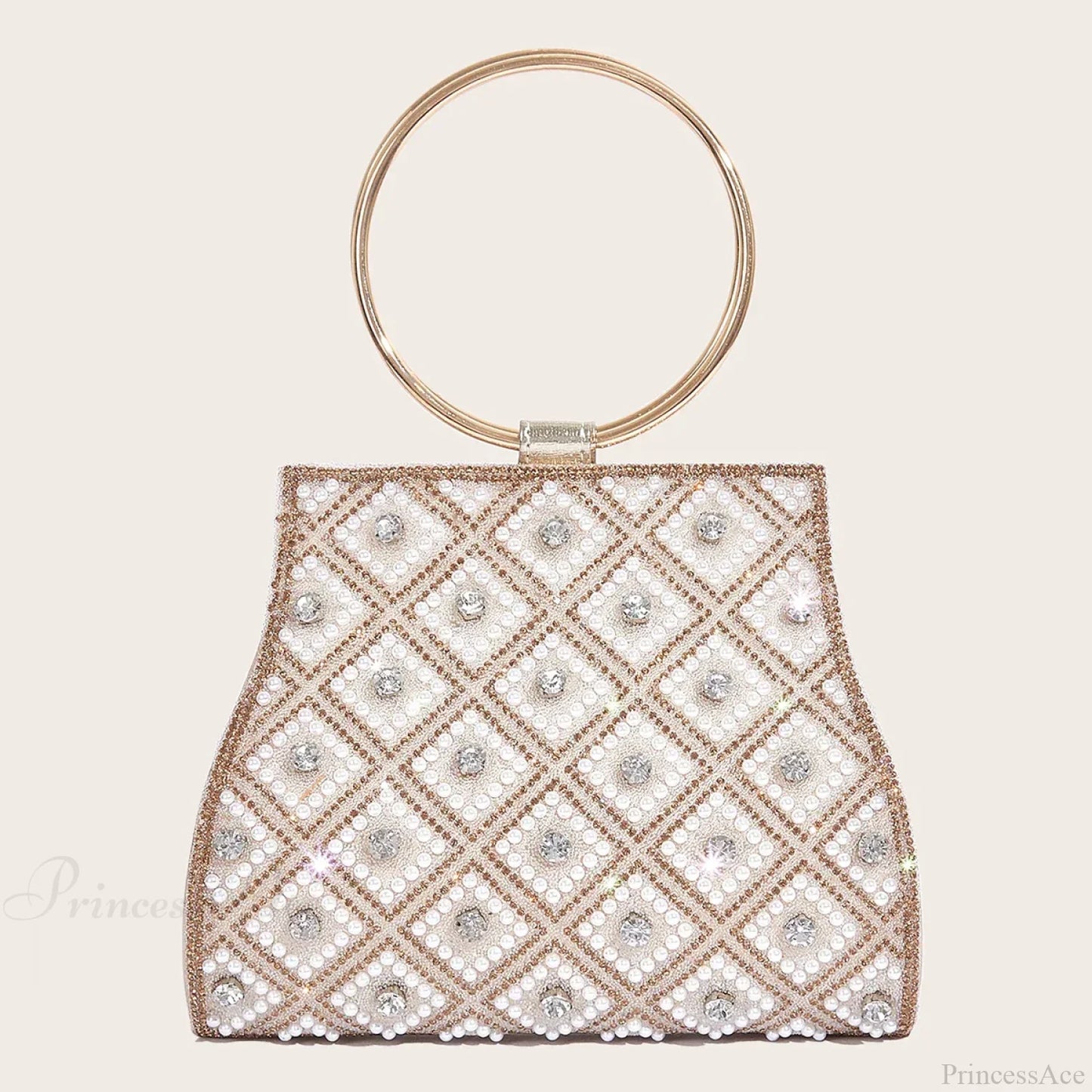 PU Rhinestone Clutch Bag for Women Party Wedding Fashion