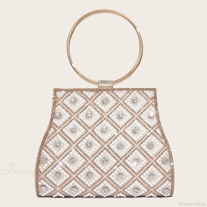 PU Rhinestone Clutch Bag for Women Party Wedding Fashion