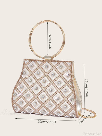 PU Rhinestone Clutch Bag for Women Party Wedding Fashion