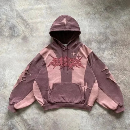 Punk Hip-Hop Embroidered Hoodie