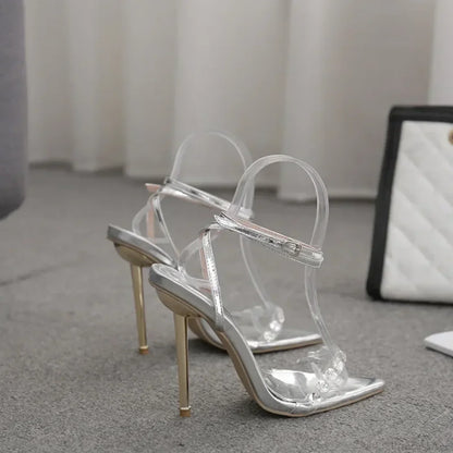 Purple/White T-band Butterfly-knotBuckle Strap Pointed Cover Heeled Thin High Heels Party Wedding High Heel