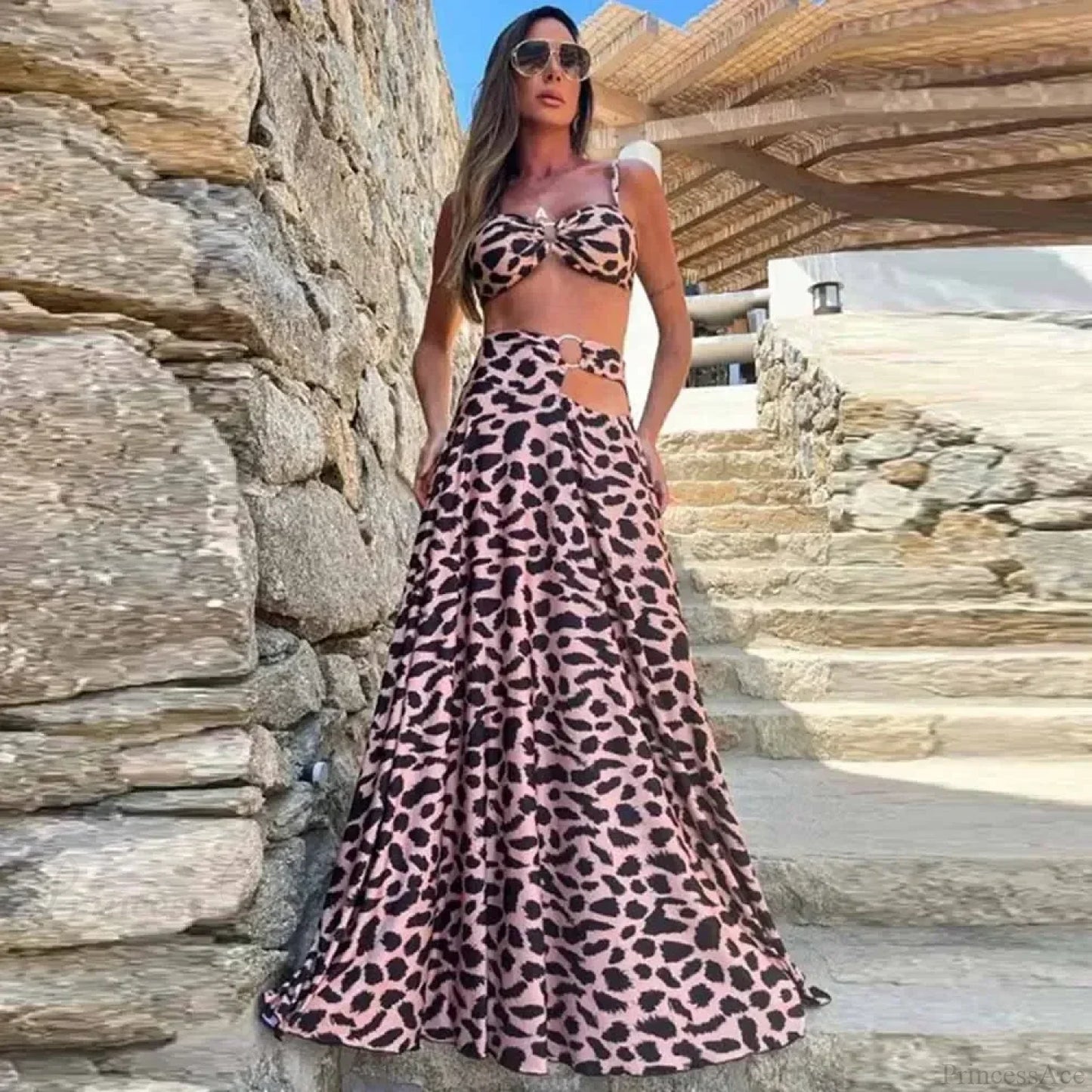 Conjunto de bikini push-up con traje de baño de lino de tres piezas