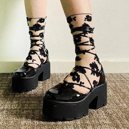 Rebellious Dark Chunky Lace-Up Sneaker