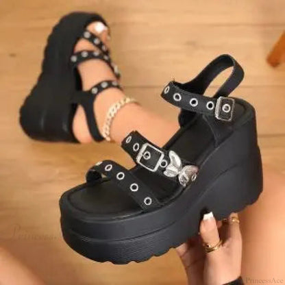 Rebellious Dark High Heel Sandal