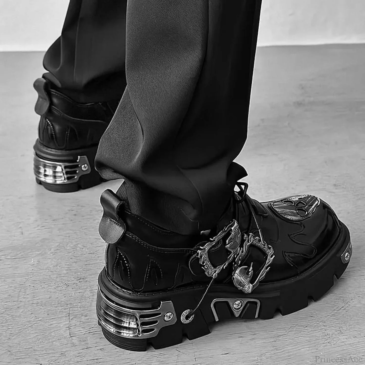 Rebellious Dark Motorcycle Elevated Sneaker