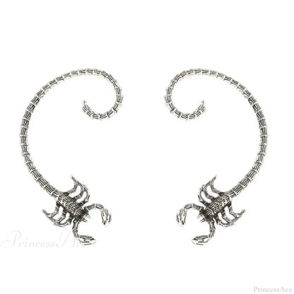Rebellious Dark Scorpion Metallic Serpent Clip Earring