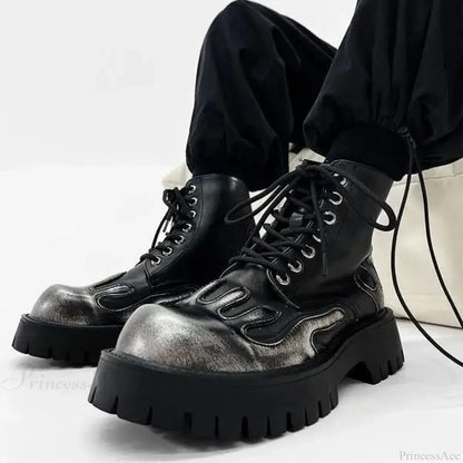 Rebellious Platform Ankle Gothic Motorcycle Boot