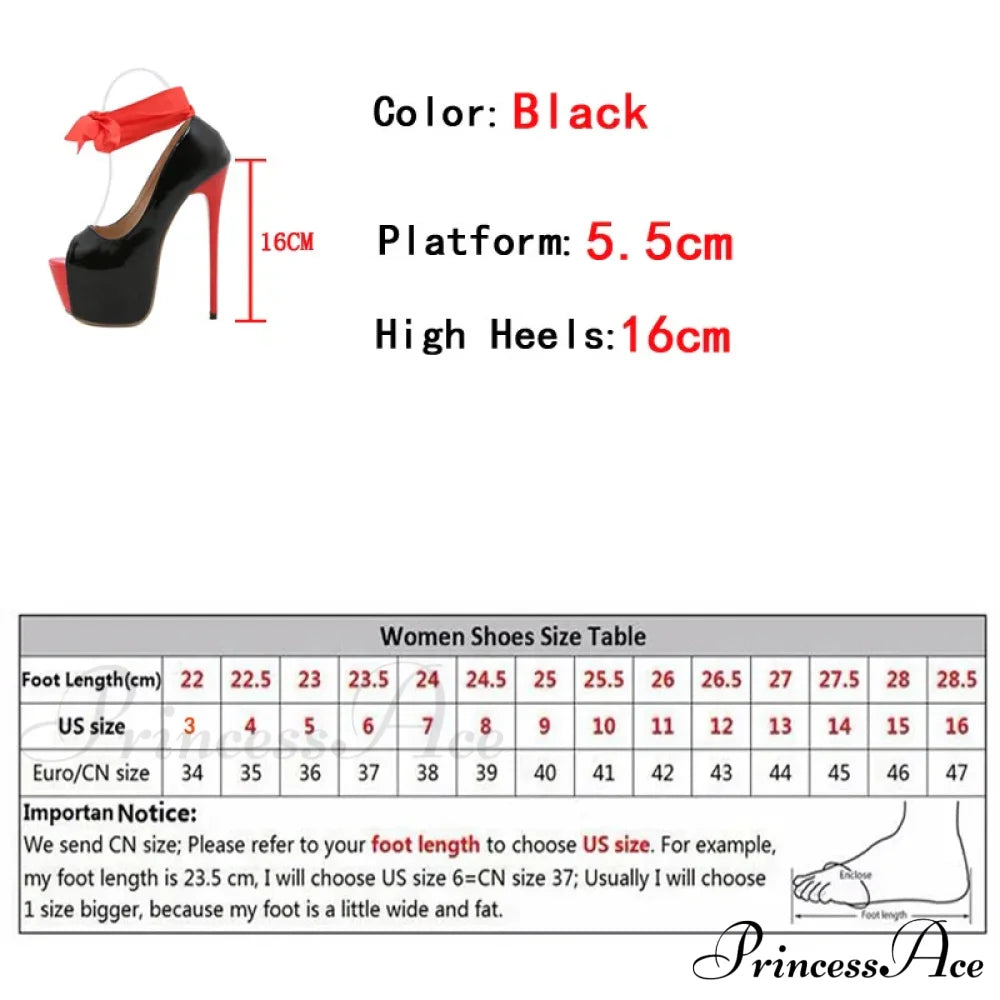 Red Ankle Strap Platform Women Pumps Peep Toe Slingback High Heels Stiletto Pole Dance Shoes