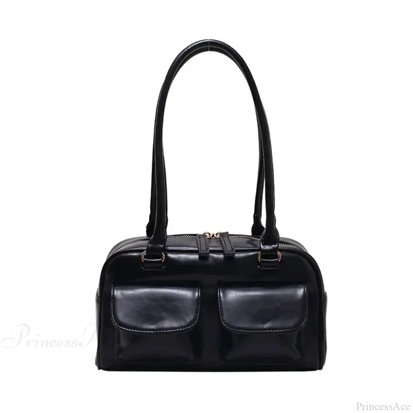 Red Patent Leather Hobo Shoulder Bag