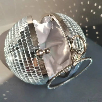 Reflective Disco Ball Party Clutch Wristlet