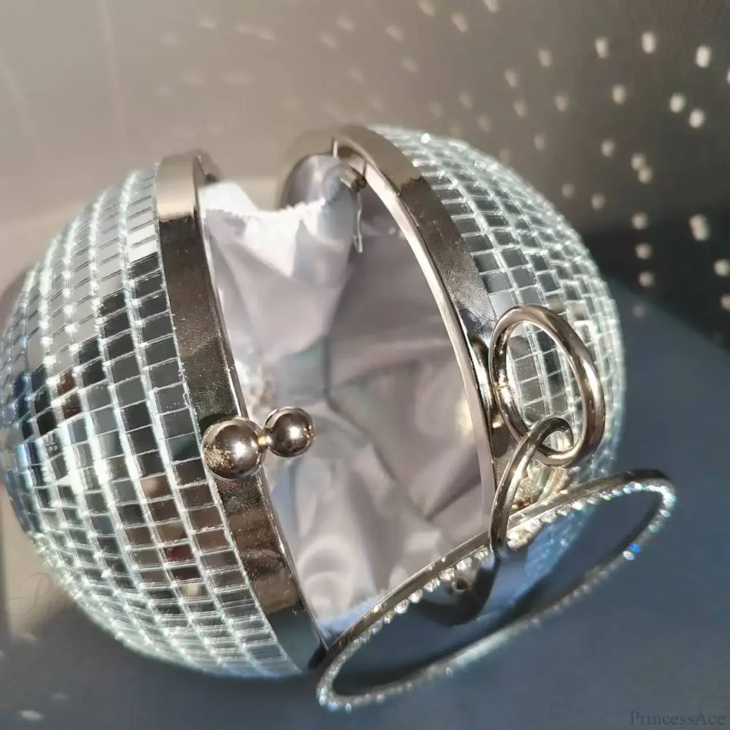 Reflective Disco Ball Party Clutch Wristlet
