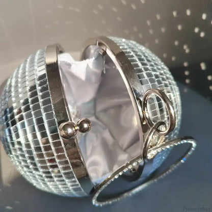 Reflective Disco Ball Party Clutch Wristlet