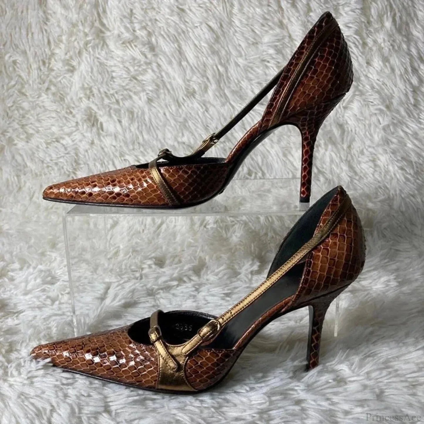 Reptile Covering Medieval Pointed Slim Heel Tall Heel