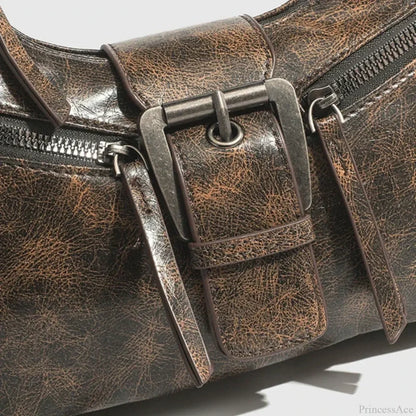 Retro Belt Design PU Leather Shoulder Bag