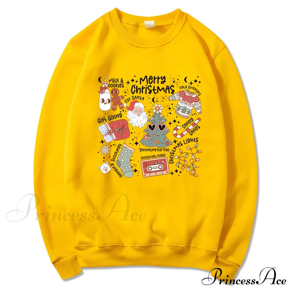 Retro Cheerful Aesthetic Santa Warm Hoodie