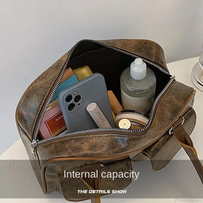 Retro Double Pockets Small Shoulder Bag