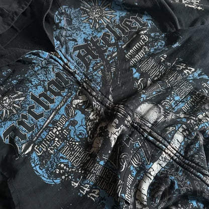 Retro Pattern Zipper Hoodie