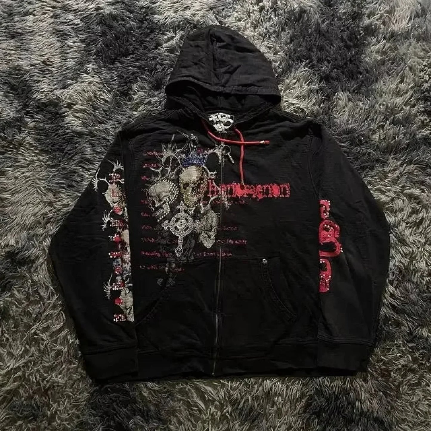 Retro Pattern Zipper Hoodie
