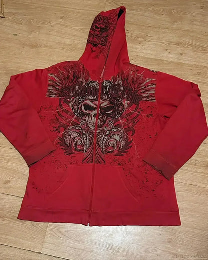 Retro Pattern Zipper Hoodie