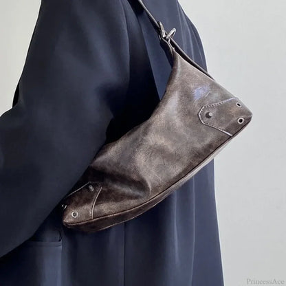 Retro PU Leather Y2K Shoulder Bag