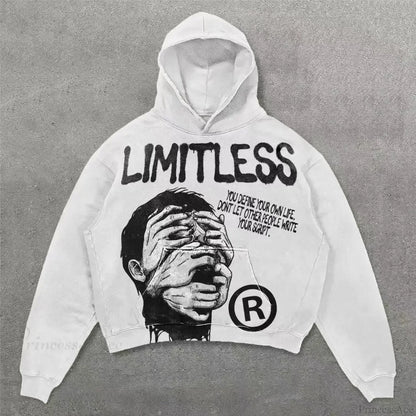 Retro Punk Printed Hoodie