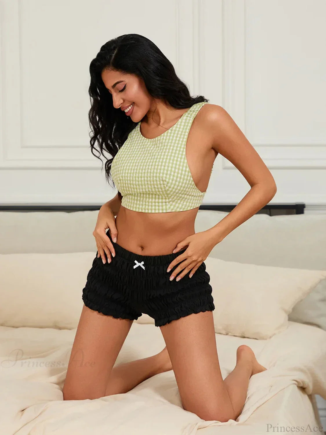 Retro Ruffle Ruched Bloomer Short