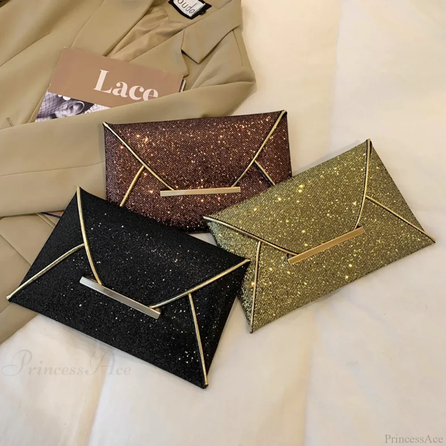 Retro Sequins Party Clutch Wristlet