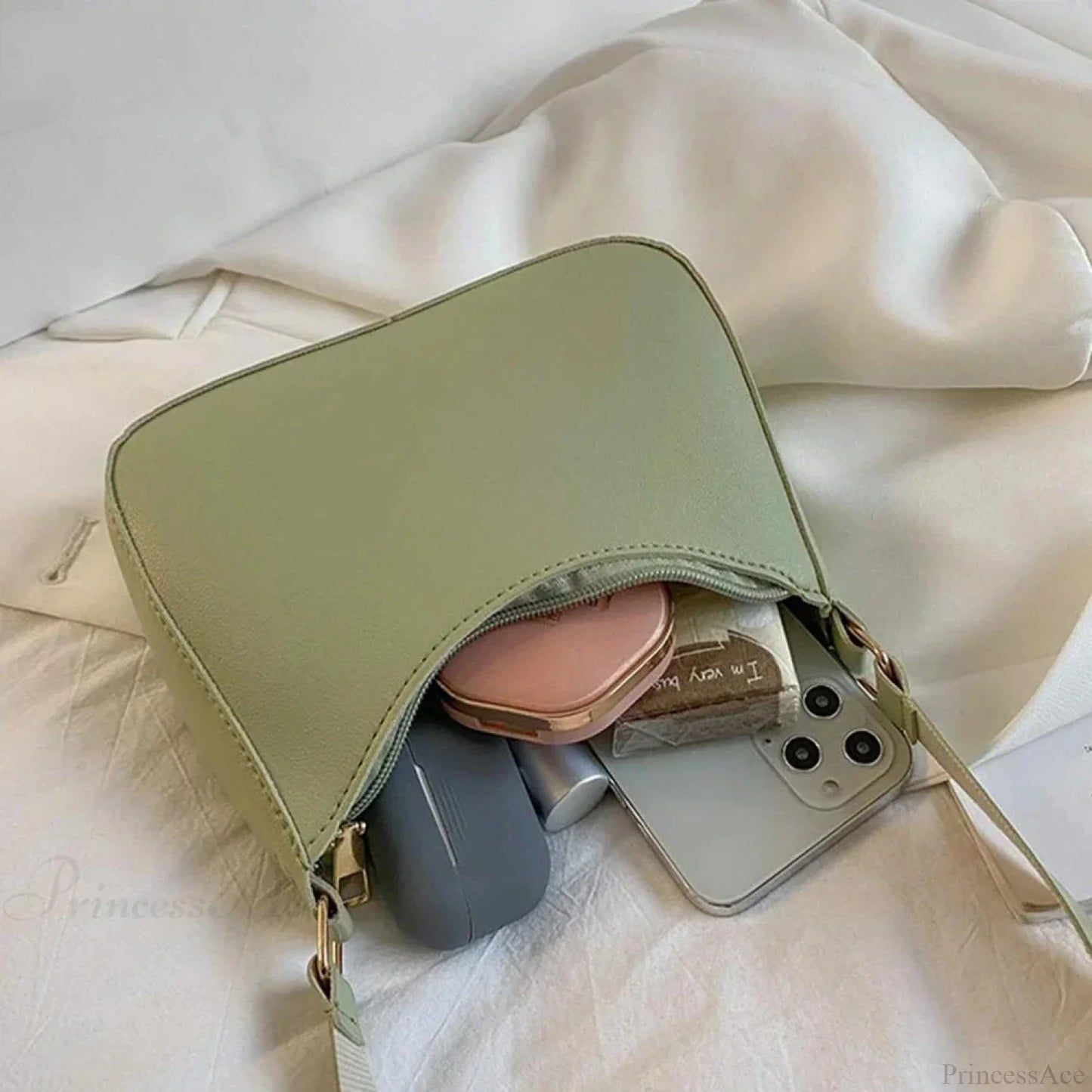 Retro Solid Color PU Leather Hobos Crossbody